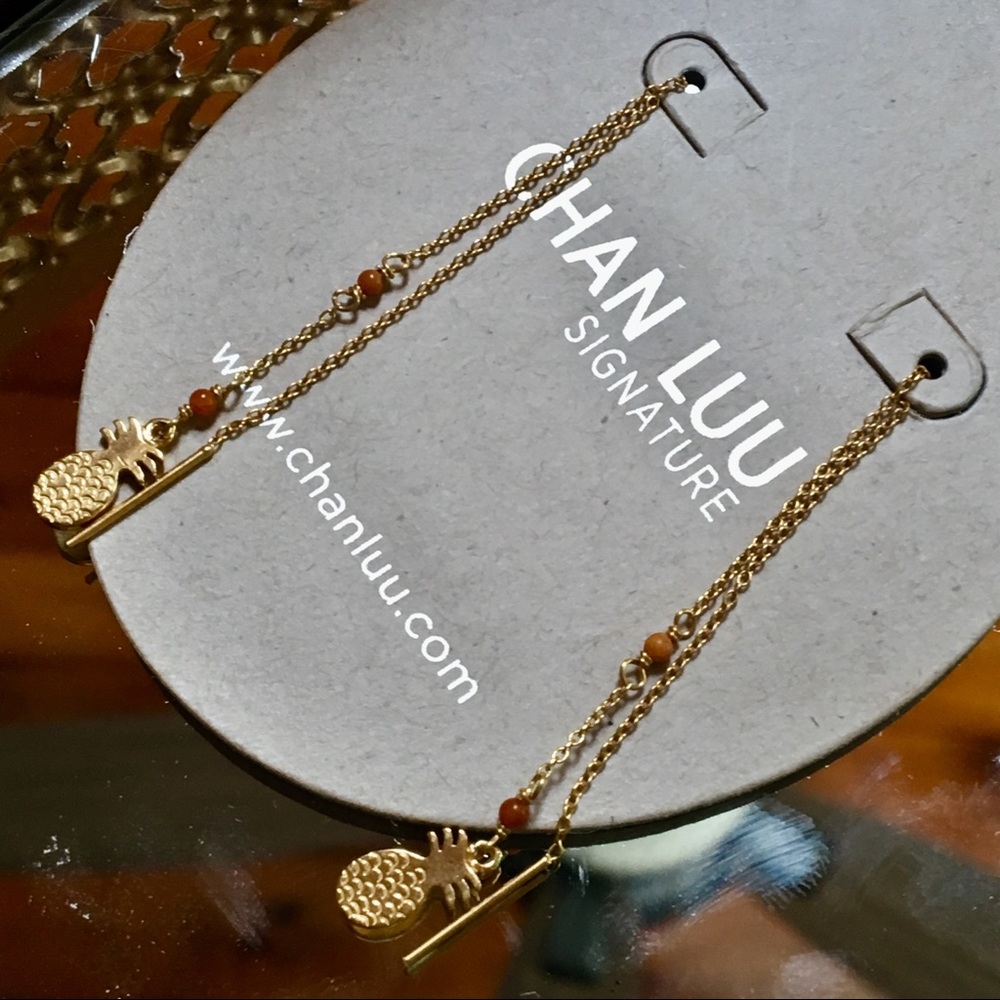 CHAN LUU pineapple drop earrings
